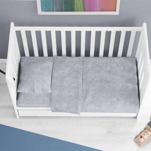 Σεντόνια Σετ 3 τεμ bebe Premium Shadow 621 120X160 Light Grey 100% Cotton - Image 1