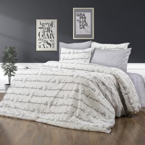 Σεντόνια Εμπριμέ Σετ 3 τεμ Αρίσβη 471 160X240 White 70/30 Cott/Pol - Image 1
