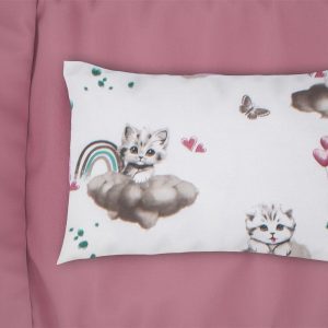 Μαξιλαροθήκη Εμπριμέ bebe Kitten 560 35X45 Petrol 100% Cotton - Image 1