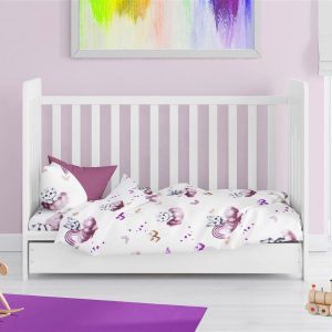 Παπλωματοθήκη Εμπριμέ bebe Kitten 561 120X160 Mauve 100% Cotton