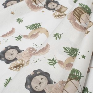 Σεντονάκι Λίκνου bebe Lion 532 80X110 Beige 100% Cotton - Image 1