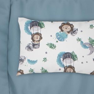 Μαξιλαροθήκη Εμπριμέ bebe Lion 533 35X45 Sky Blue 100% Cotton - Image 1