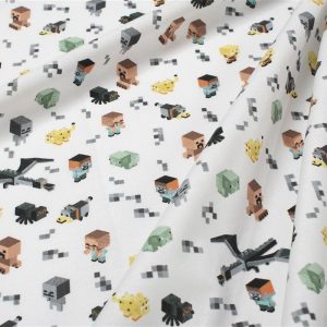 Πάνα Χασέ bebe Minecraft 566 80X80 White-Grey 100% Cotton - Image 1