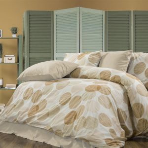 Σεντόνια Εμπριμέ Σετ 4 τεμ Κοραλία 465 220X240 Beige 70/30 Cott/Pol - Image 1