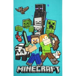 Πετσέτα Θαλάσσης Quick Dry Mojang Minecraft 49 70X140 Blue 100% Microfiber