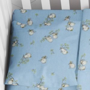 ΜΑΞΙΛΑΡΟΘΗΚΗ ΕΜΠΡΙΜΕ bebe Birds 14 35X45 Sky blue Flannel cotton 100% - Image 1