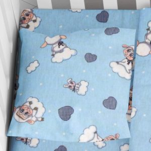ΜΑΞΙΛΑΡΟΘΗΚΗ ΕΜΠΡΙΜΕ bebe Προβατάκι 06 35X45 Sky blue Flannel cotton 100% - Image 1