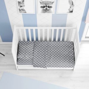 ΚΑΤΩΣΕΝΤΟΝΟ ΜΕ ΛΑΣΤΙΧΟ bebe Windows 135 0,70X1,40X0,15 Grey Cotton 100% - Image 1