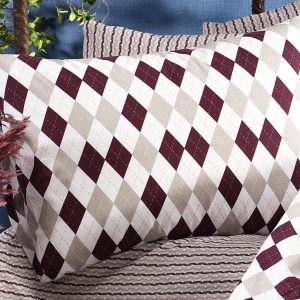ΜΑΞΙΛΑΡΟΘΗΚΗ ΕΜΠΡΙΜΕ Diamond 326 50X70 Burgundy Flannel cotton 100% - Image 1