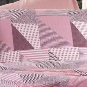ΜΑΞΙΛΑΡΟΘΗΚΗ ΕΜΠΡΙΜΕ Geometrical 331 50X70 Pink-Salmon Flannel cotton 100% - Image 1