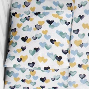 ΜΑΞΙΛΑΡΟΘΗΚΗ ΕΜΠΡΙΜΕ bebe Hearts 11 35X45 Grey-Green Cotton 100% - Image 1