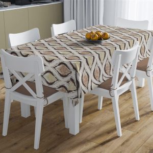 Αλέκιαστο Σετ 2 τεμ (Τραπ/λο 140X220 & Τραβέρσα 40X220) Cyclops 460 Beige 70/30 Cott/Pol - Image 1