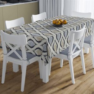 Αλέκιαστο Σετ 2 τεμ (Τραπ/λο 140X220 & Τραβέρσα 40X220) Cyclops 461 Blue 70/30 Cott/Pol