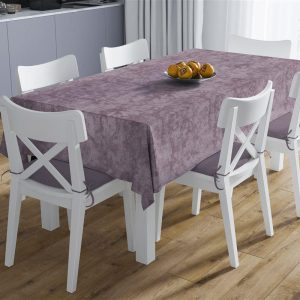 Αλέκιαστο Σετ 2 τεμ (Τραπ/λο 140X220 & Τραβέρσα 40X220) Panama Shadow Dark Lila 70/30 Cott/Pol - Image 1