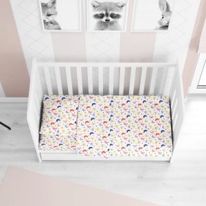 ΣΕΝΤΟΝΙΑ ΕΜΠΡΙΜΕ ΣΕΤ 3 τεμ bebe Butterfly 49 120X160 Rotary Print Cotton 100% - Image 1