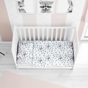 ΣΕΝΤΟΝΙΑ ΕΜΠΡΙΜΕ ΣΕΤ 3 τεμ bebe Butterfly 56 120X160 Sky blue Cotton 100% - Image 1