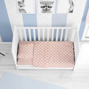 ΣΕΝΤΟΝΙΑ ΕΜΠΡΙΜΕ ΣΕΤ 3 τεμ bebe Windows 161 120X160 White-Coral Cotton 100% - Image 1