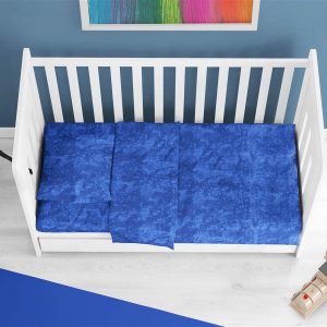 Σεντόνια Σετ 3 τεμ bebe Premium Shadow 631 120X160 Electric Blue 100% Cotton - Image 1