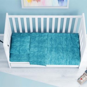 Σεντόνια Σετ 3 τεμ bebe Premium Shadow 620 120X160 Turquoise 100% Cotton - Image 1