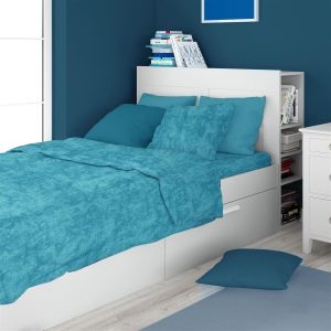 Σεντόνια Σετ 3 τεμ Premium Shadow 620 160X240 Turquoise 100% Cotton - Image 1