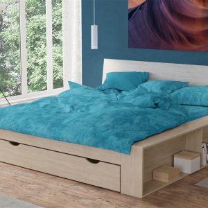 Σεντόνια Σετ 4 τεμ Premium Shadow 620 220X240 Turquoise 100% Cotton - Image 1