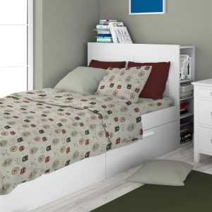 Σεντόνια Εμπριμέ Σετ 3 τεμ kids Big Cats 27 160X240 Light Olive 100% Cotton - Image 1