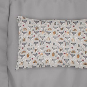 Μαξιλαροθήκη Εμπριμέ kids Fox 527 50X70 Grey 100% Cotton