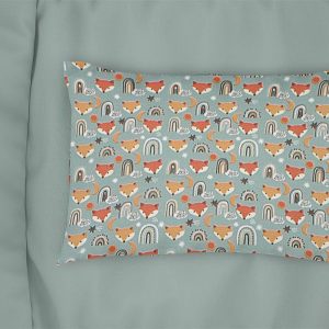 Μαξιλαροθήκη Εμπριμέ bebe Fox 528 35X45 Pale Cyan 100% Cotton