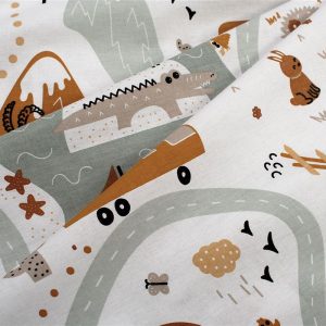 Σεντονάκι Λίκνου bebe Countryside 580 80X110 White-Mint 100% Cotton