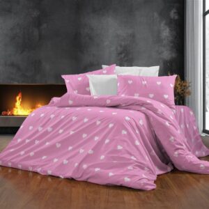 Σεντόνια Εμπριμέ Σετ 4 τεμ Αίσθησις 608 240X270 Pink 70/30 Cott/Pol