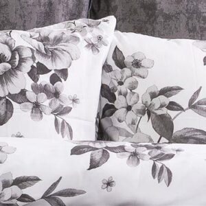 Μαξιλαροθήκη Εμπριμέ Βερονίκη 487 50X70 White-Grey 70/30 Cott/Pol