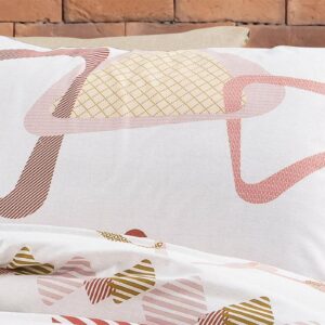 Μαξιλαροθήκη Εμπριμέ Δαρεία 490 50X70 White-Beige 70/30 Cott/Pol