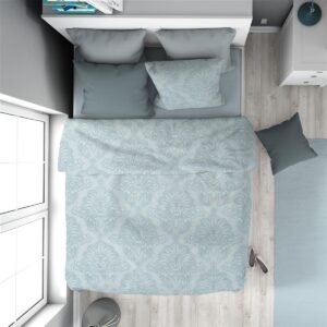 Παπλωματοθήκη Εμπριμέ Άρτεμις 705 160X240 Light Blue-Grey 100% Cotton