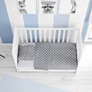 ΣΕΝΤΟΝΙΑ ΕΜΠΡΙΜΕ ΣΕΤ 3 τεμ bebe Windows Multi 137 120X160 Grey-White Cotton 100%