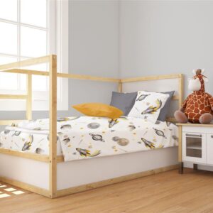 Πάπλωμα Εμπριμέ bebe Space Mission 183 120X160 White-Grey 100% Cotton