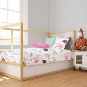 Πάπλωμα Εμπριμέ bebe Rainbow 575 120X160 White-Pink 100% Cotton