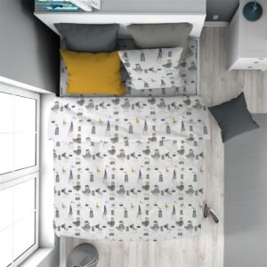 Πάπλωμα Εμπριμέ kids Seabirds 578 160X240 White-Grey 100% Cotton