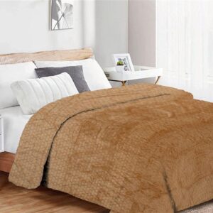 Κουβέρτα Coral Fleece Jacquard Brick 02 160X220 Beige 100% Polyester