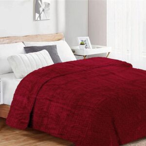 Κουβέρτα Coral Fleece Jacquard Brick 04 160X220 Bordeaux 100% Polyester