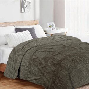 Κουβέρτα Coral Fleece Jacquard Brick 07 160X220 Olive 100% Polyester