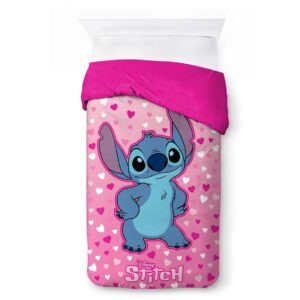 Κουβερτοπάπλωμα Flannel-Sherpa Disney Home Lilo & Stitch 57 160X250 Pink 100% Polyester
