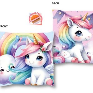 Βελούδινο Μαξιλάρι Unicorn 10 38X38 Pink 100% Velboa