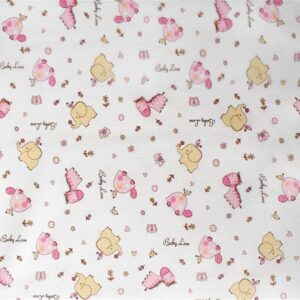 Πάνα Φανέλα bebe Elephant 072 80X80 White-Pink 100% Cotton Flannel