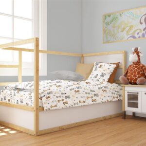 Πάπλωμα Εμπριμέ bebe Savanna 36 120X160 White-Grey 100% Cotton Flannel