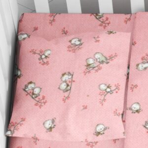 ΜΑΞΙΛΑΡΟΘΗΚΗ ΕΜΠΡΙΜΕ bebe Birds 15 35X45 Pink Flannel cotton 100% - Image 1