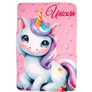 Κουβέρτα Fleece Unicorn 56 100X140 Pink 100% Polyester