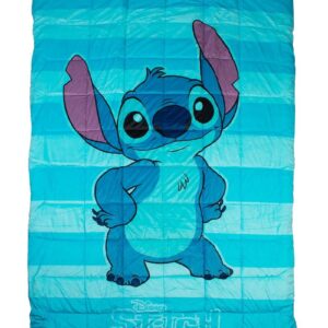 Κουβερτοπάπλωμα Flannel-Sherpa Disney Home Lilo & Stitch 14 160X250 Sky Blue 100% Polyester