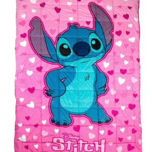 Κουβερτοπάπλωμα Flannel-Sherpa Disney Home Lilo & Stitch 57 160X250 Pink 100% Polyester