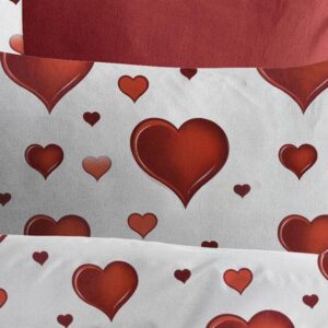 Μαξιλαροθήκη Εμπριμέ Πάθος 607 50X70 White-Red 70/30 Cott/Pol