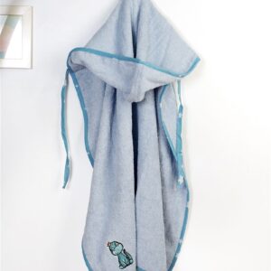 Κάπα Με Κέντημα bebe Dinosaur 179 75X85 Sky Blue 100% Cotton